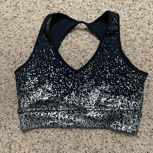 BuffBunny Medium Black Sparkle Sports Bra
